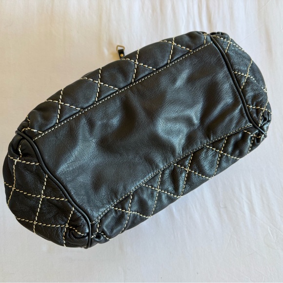 JUICY COUTURE Y2K Quilted Lamb Leather  Bowler Bag - Picture 8 of 9